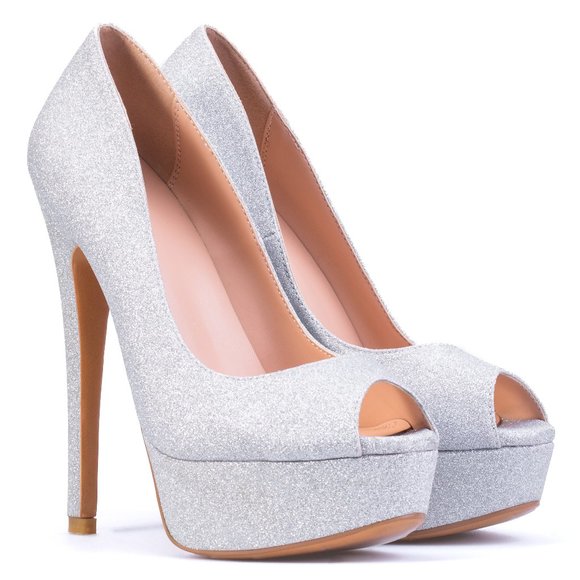 Petit Cadeau Danielle - Classy Peep Toe Pumps, 6" Heels and 1.5" Platform NEW! - Picture 2 of 5